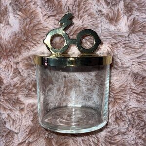 Gold Accent Glass Jar with Decorative Lid Harry Potter